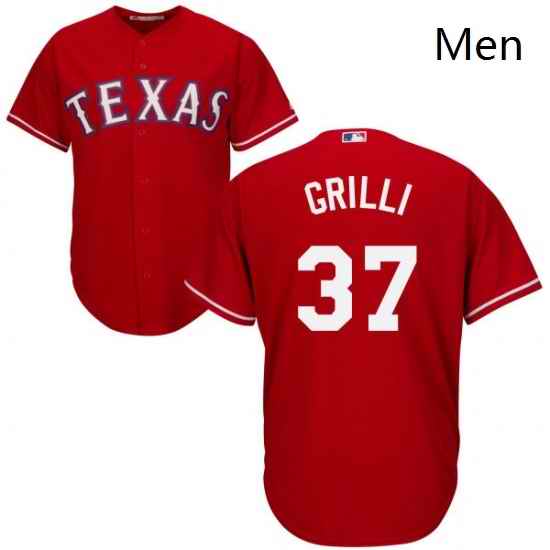 Mens Majestic Texas Rangers 37 Jason Grilli Replica Red Alternate Cool Base MLB Jersey